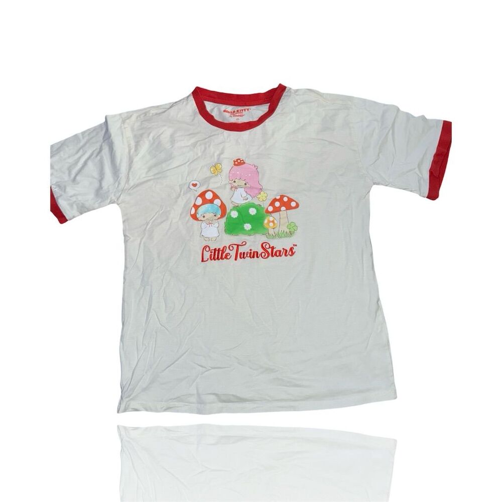 Sanrio Hello Kitty & Friends Women's Ringer T-Shirt White Size L